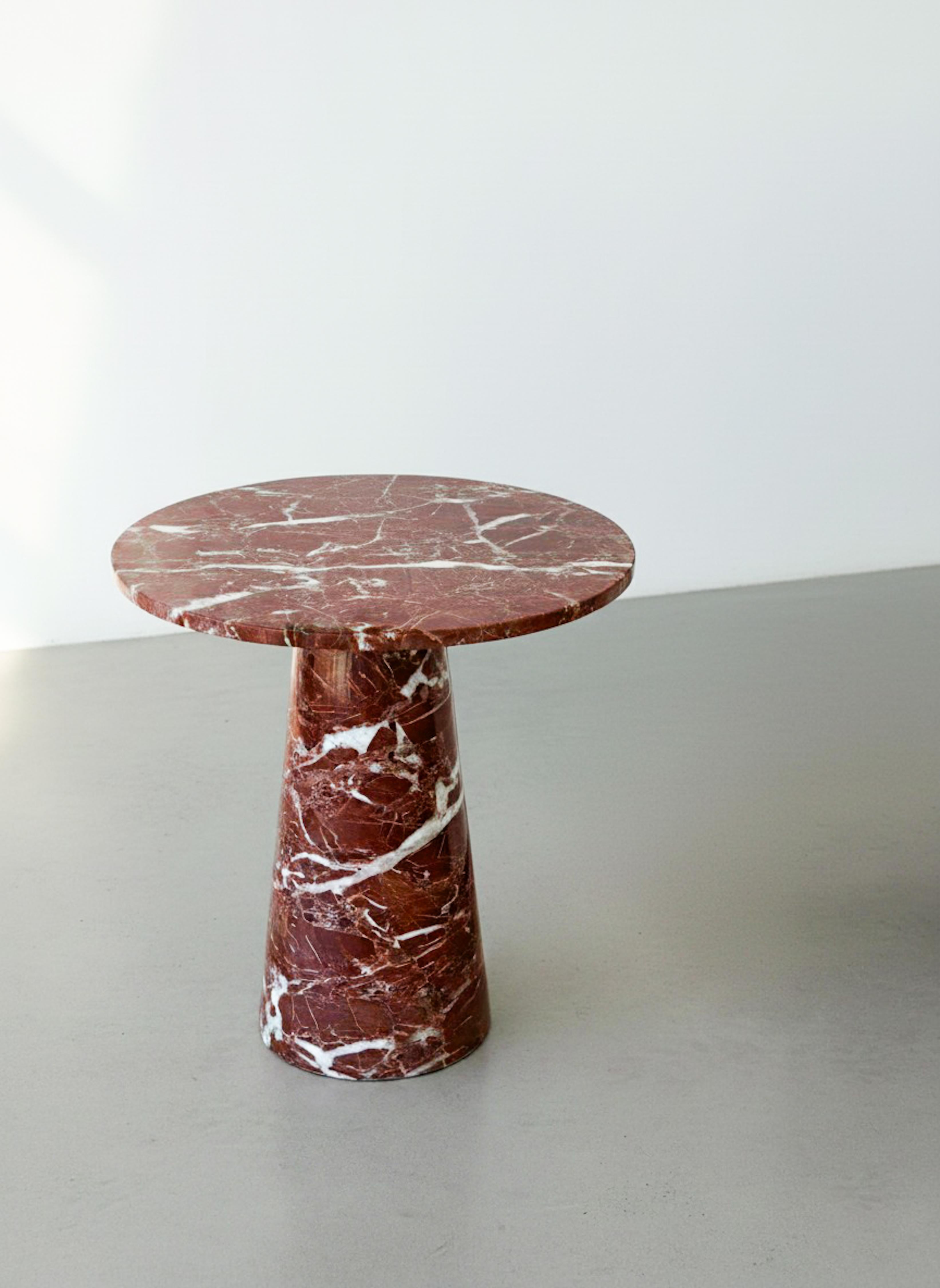 Massiver Marmor Endtisch - Marmor Beistelltisch - Rosso Levanto Couchtisch (Türkisch) im Angebot