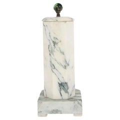 Solid Marble Lamp with Green Glass Finial Solid Marble Lamp with Green Glass Finial