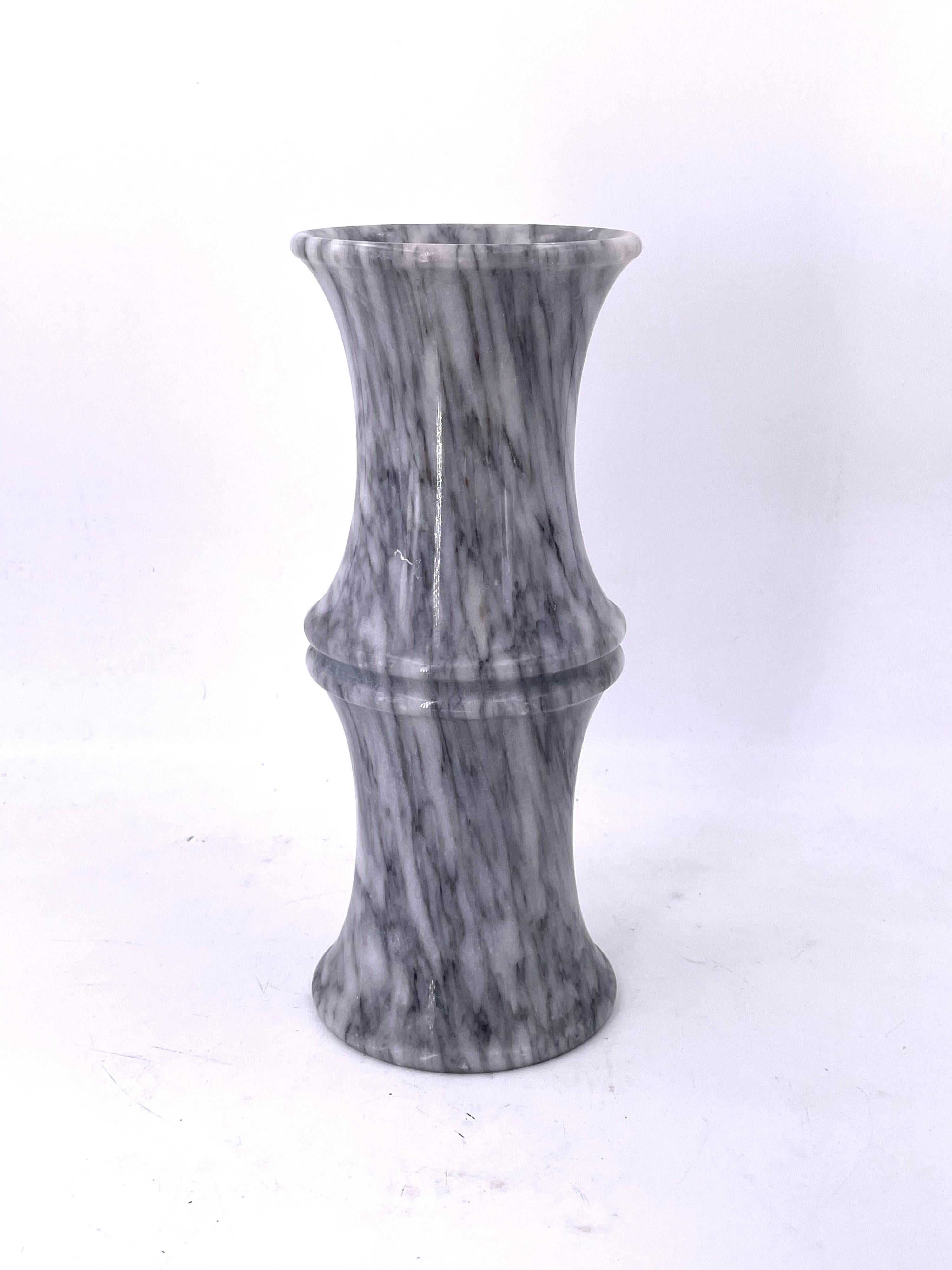 Beautiful grain on this solid marble bamboo shape, circa 1970's.