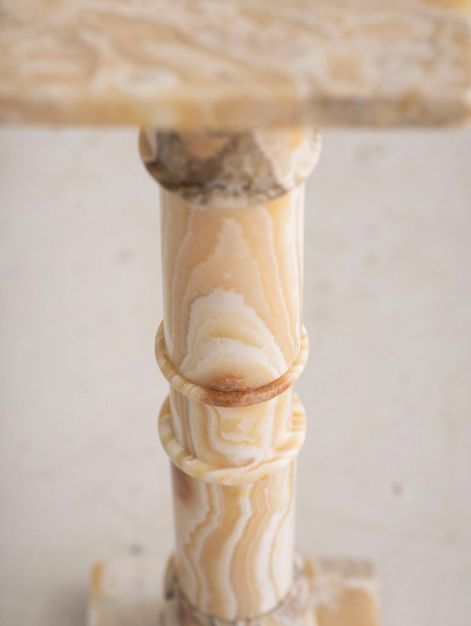 Neoclassical Solid Marble Onyx Pedestal
