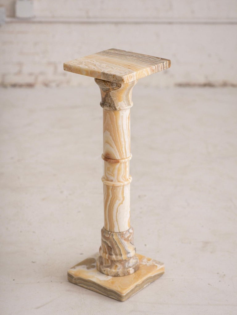 Solid Marble Onyx Pedestal at 1stDibs