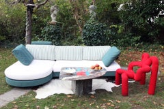 Solid Marble Postmodern 1980s Coffee Cocktail Table