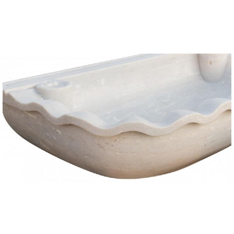 Italian White Limestone Sink Molded Basin For Sale