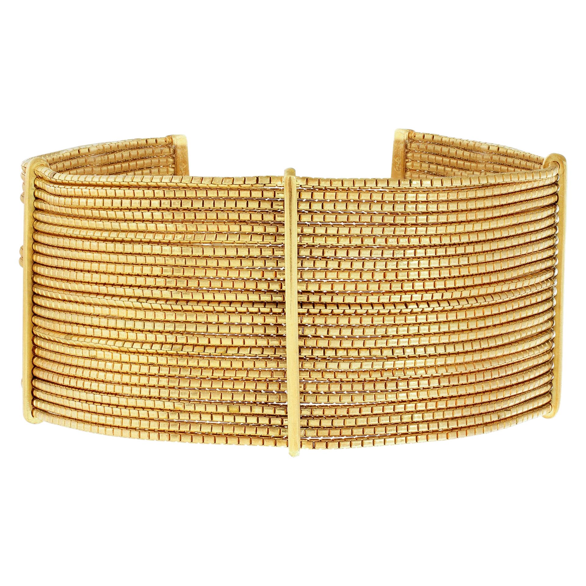 Solid Multi-String Bracelet in 18 Karat Yellow Gold