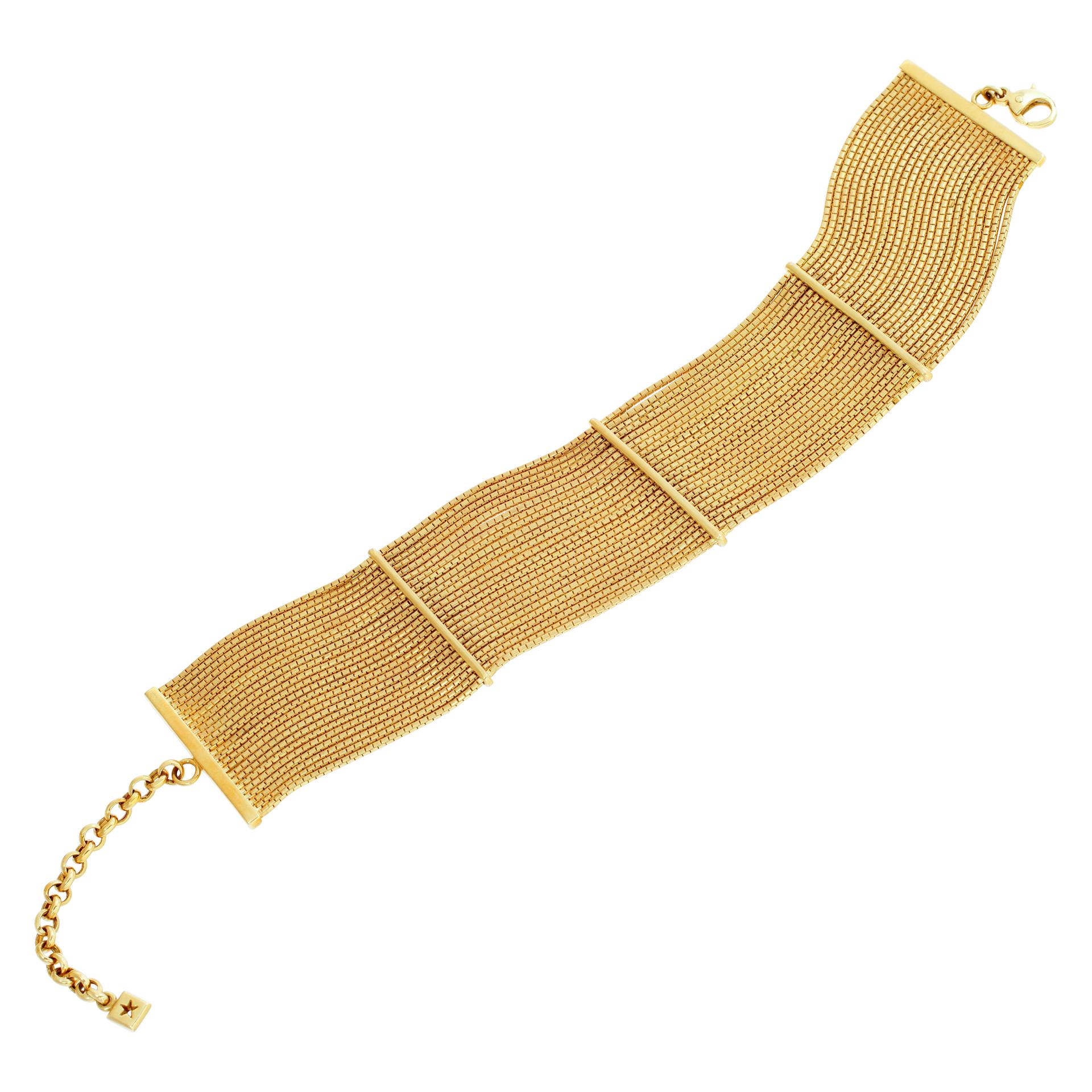 Solid Multi-String Bracelet in 18 Karat Yellow Gold In Excellent Condition In Surfside, FL