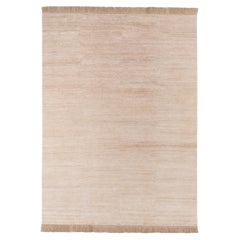 Natural Organic Handmade Nettle Neutral Area Rug With Fringe by Joseph Carini