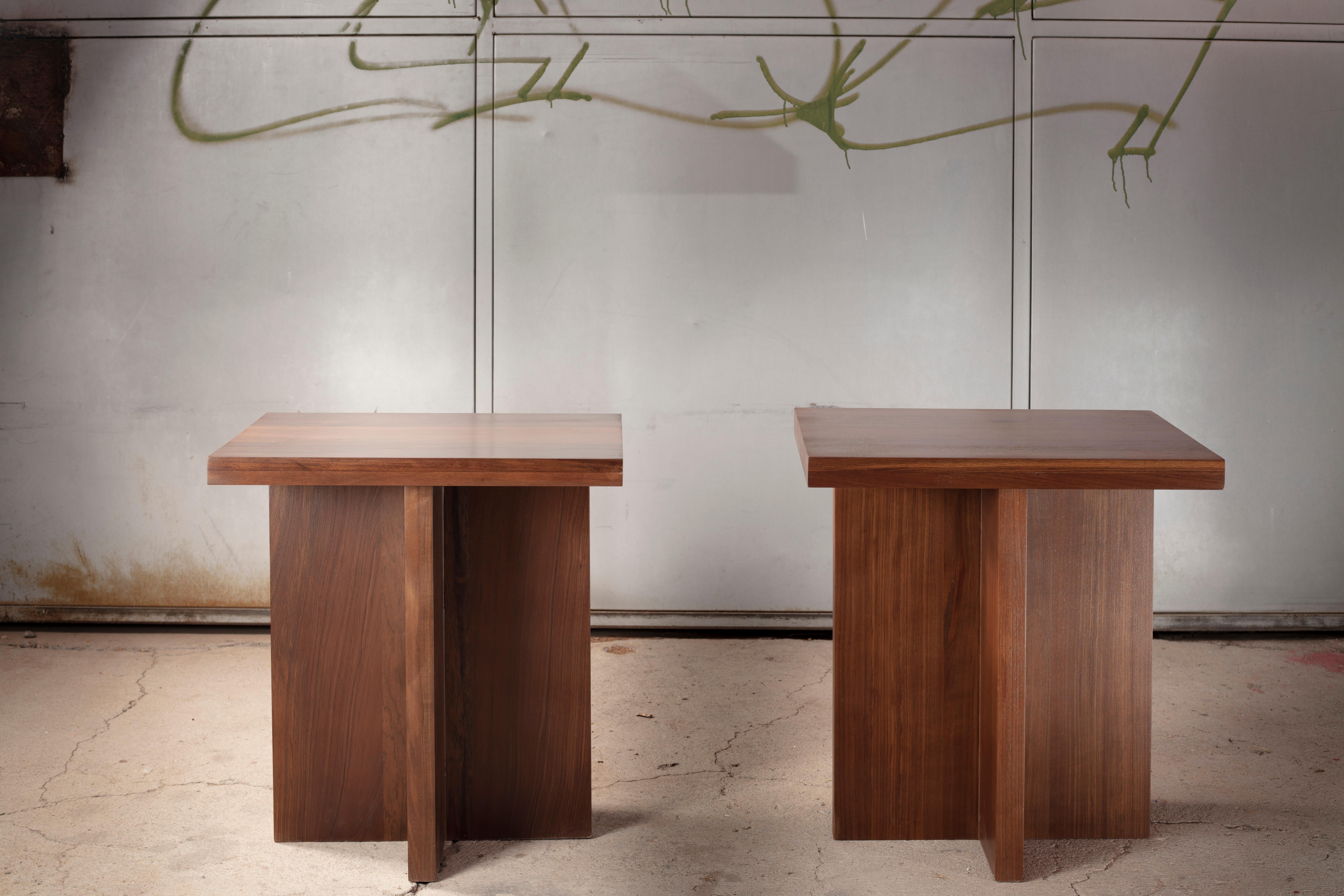 Solid all natural walnut side tables.