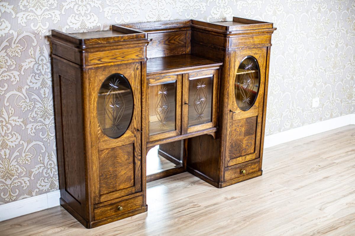 Solid Oak Add-On Unit, circa 1920 In Good Condition For Sale In Opole, PL