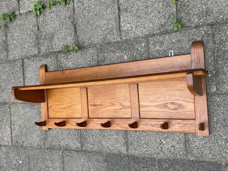 Solid Oak and All HandCrafted Dutch Arts and Crafts Wall Coat Rack