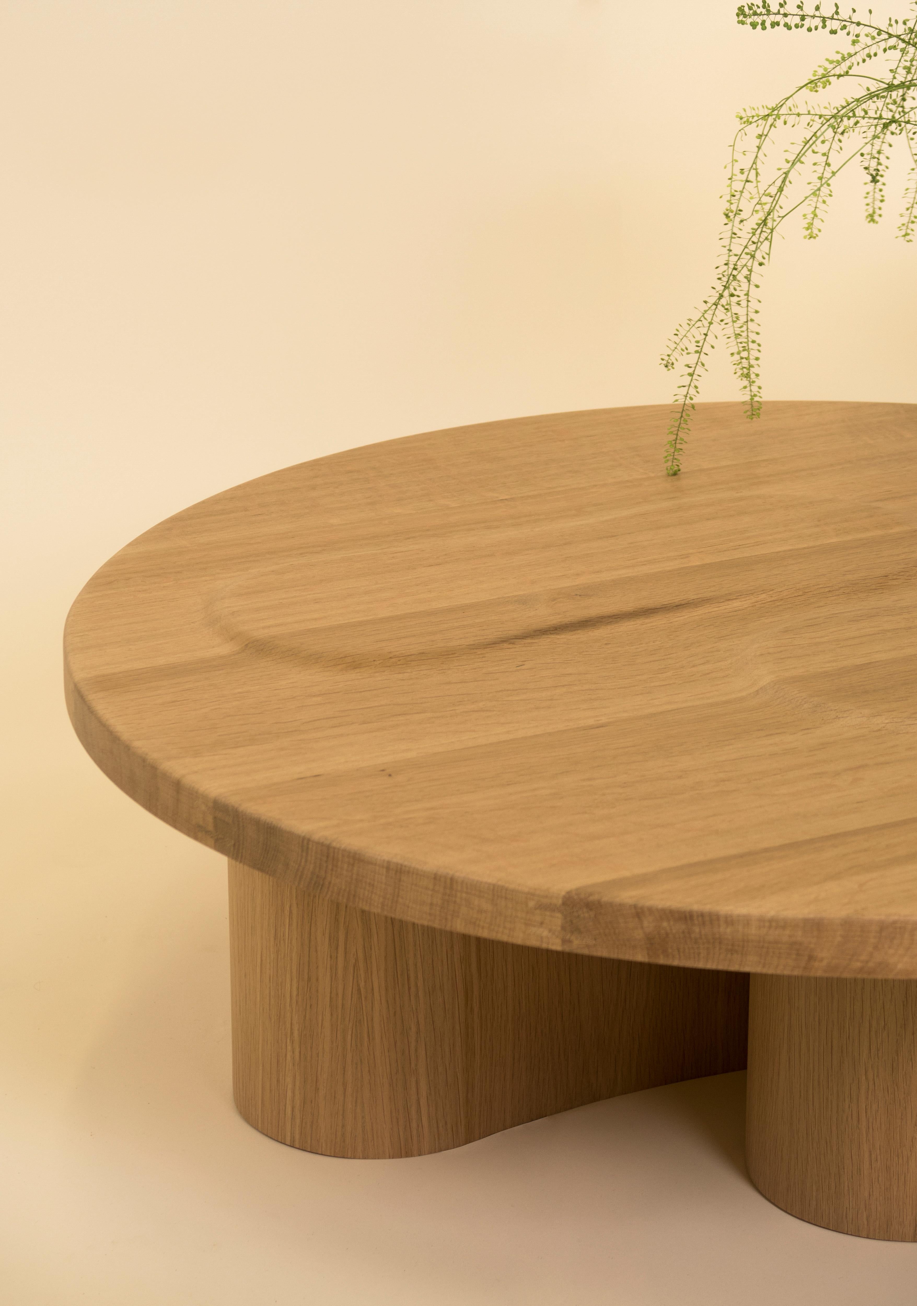 Solid Oak and Veneer Coffee Table by Helder Barbosa In New Condition In Geneve, CH