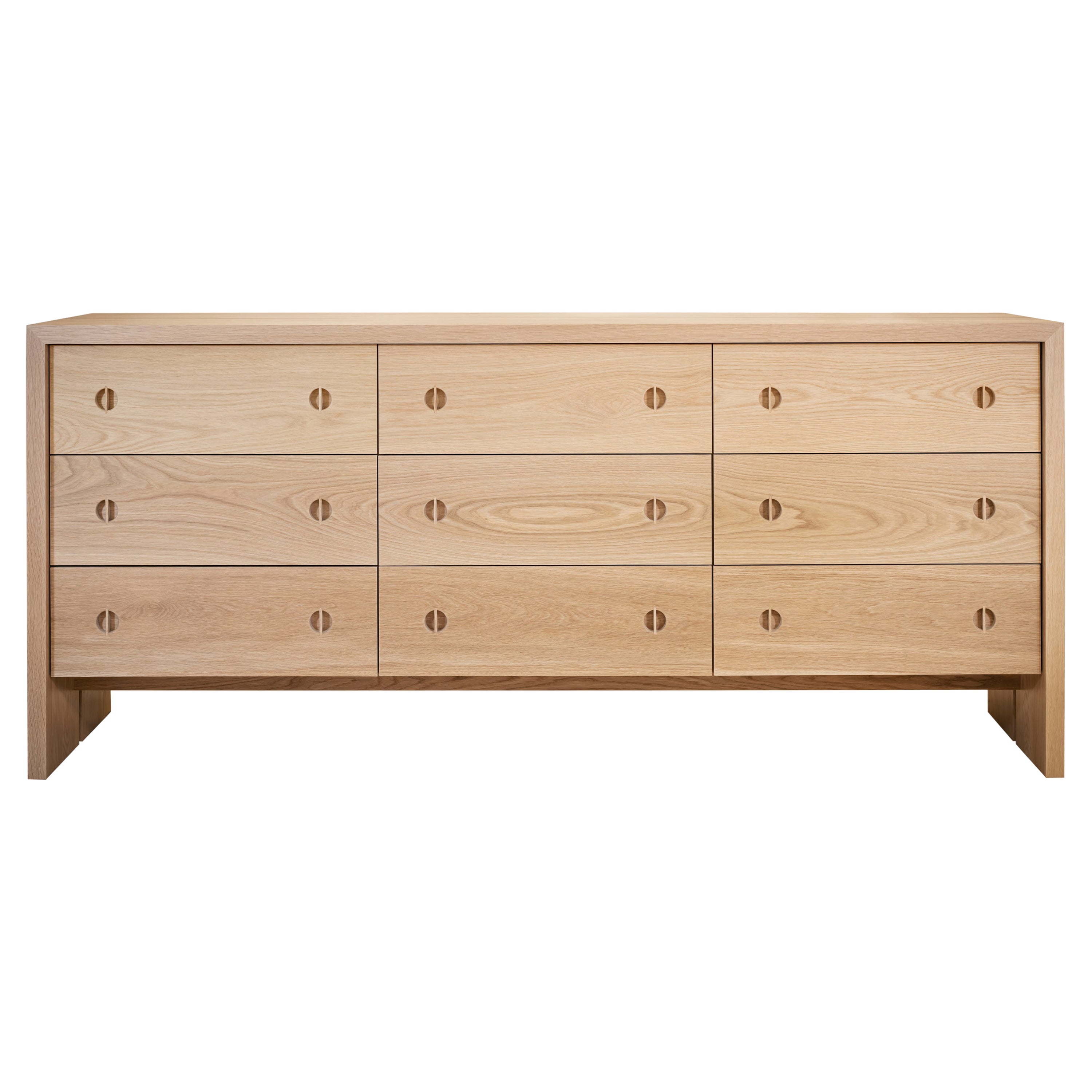 Solid Oak and Walnut 9-Drawer Jameson Dresser by Lynnea Jean