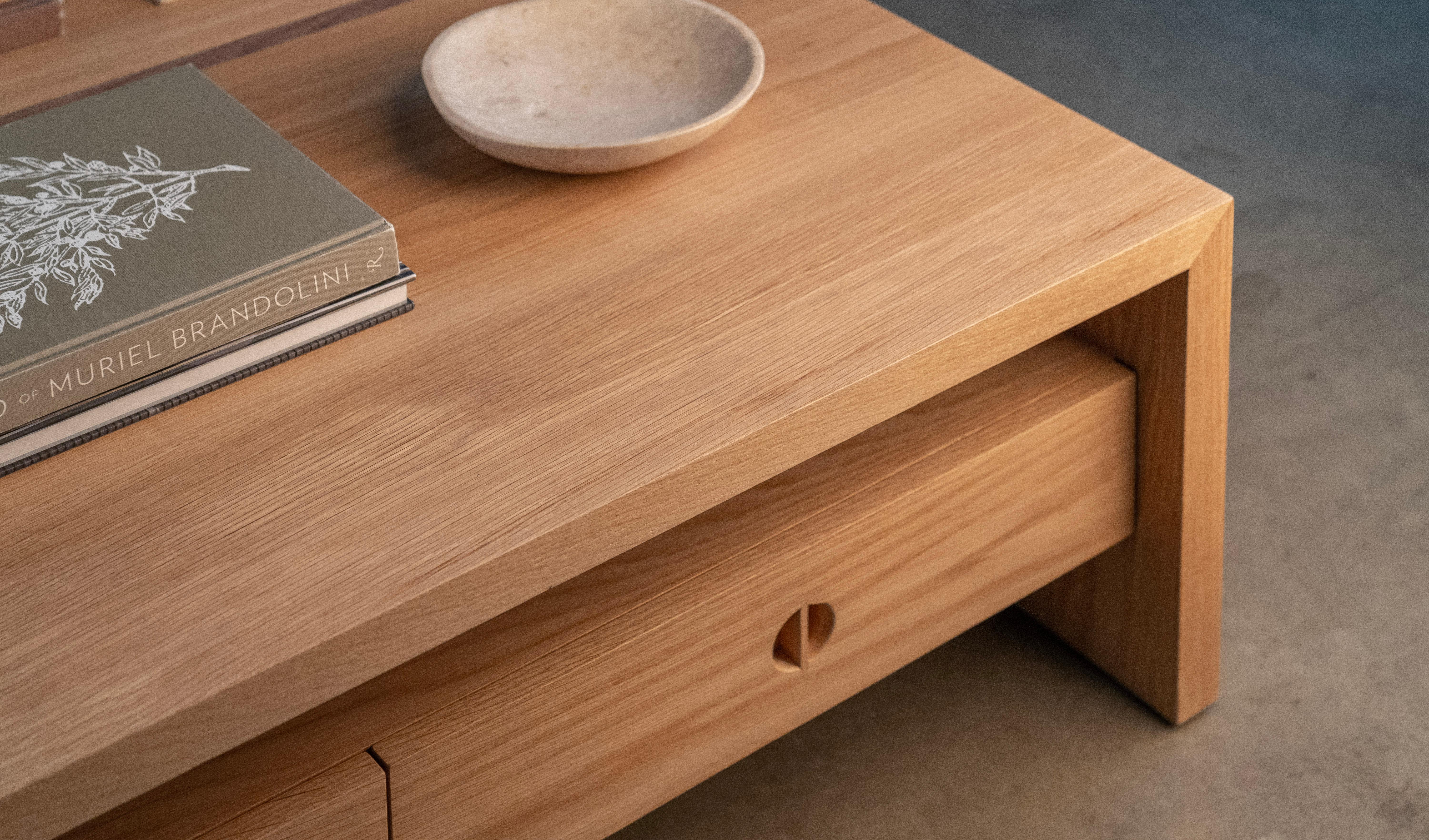 Contemporary Jameson Coffee Table - Solid oak and walnut by Lynnea Jean, In-stock For Sale