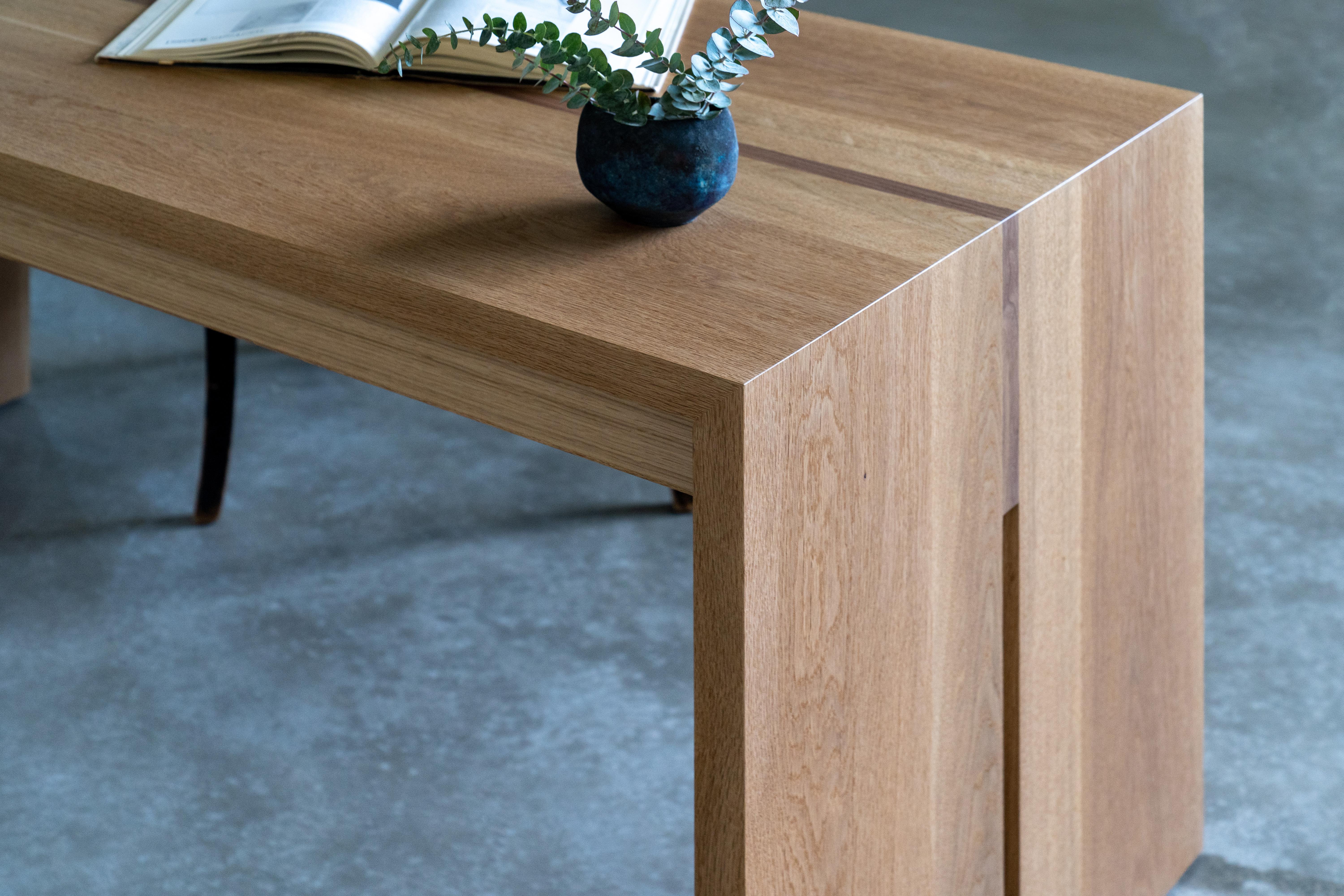 Americano Solid Oak and Walnut Jameson Desk by Lynnea Jean, In-stock in vendita