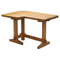 Solid Oak Architect's Desk, France 1960s