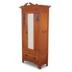 Solid Oak Arts & Crafts Wardrobe