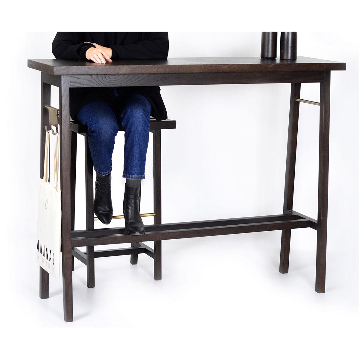 Mesa de bar de roble macizo - Serie PI Hecho a mano en venta