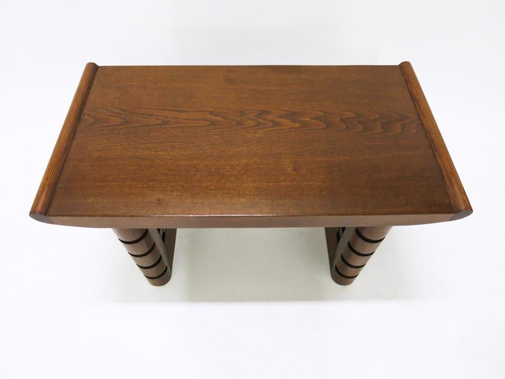 French Solid Oak Bench by Charles Dudouyt, France, circa 1939