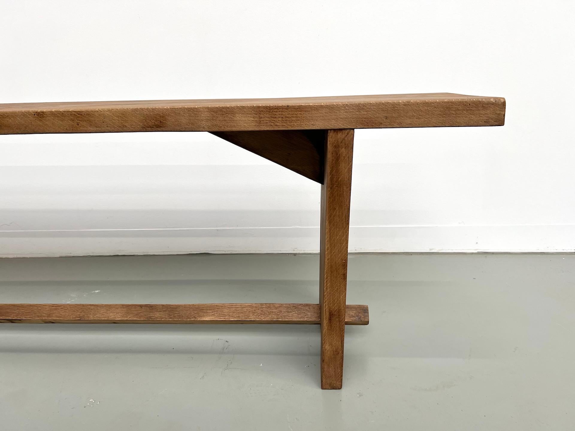 Banc en chêne massif, France, années 1950 en vente 3