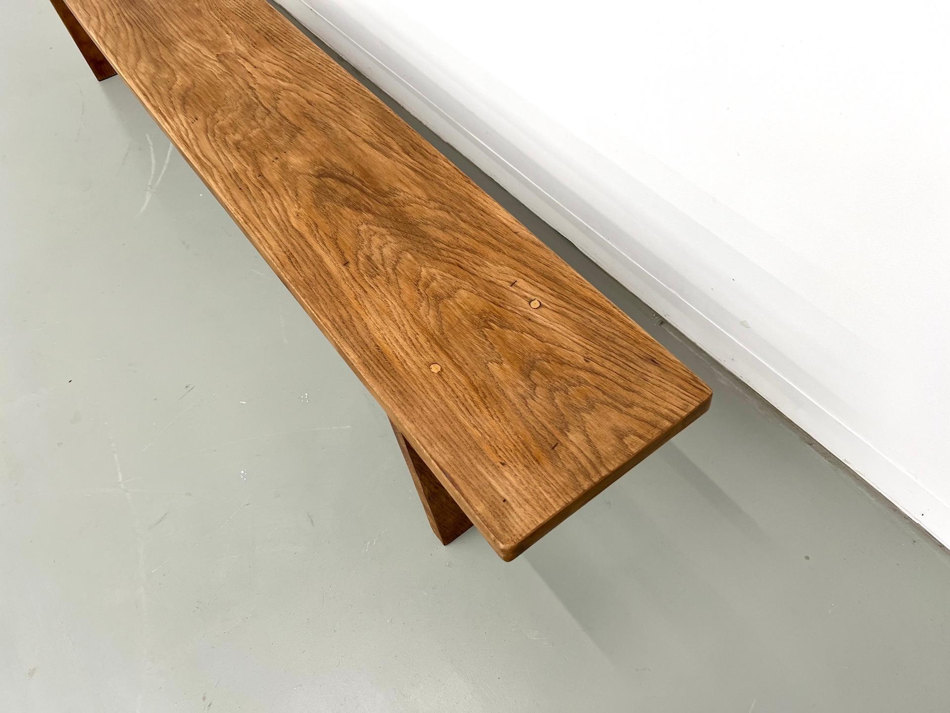 Banc en chêne massif, France, années 1950 en vente 5