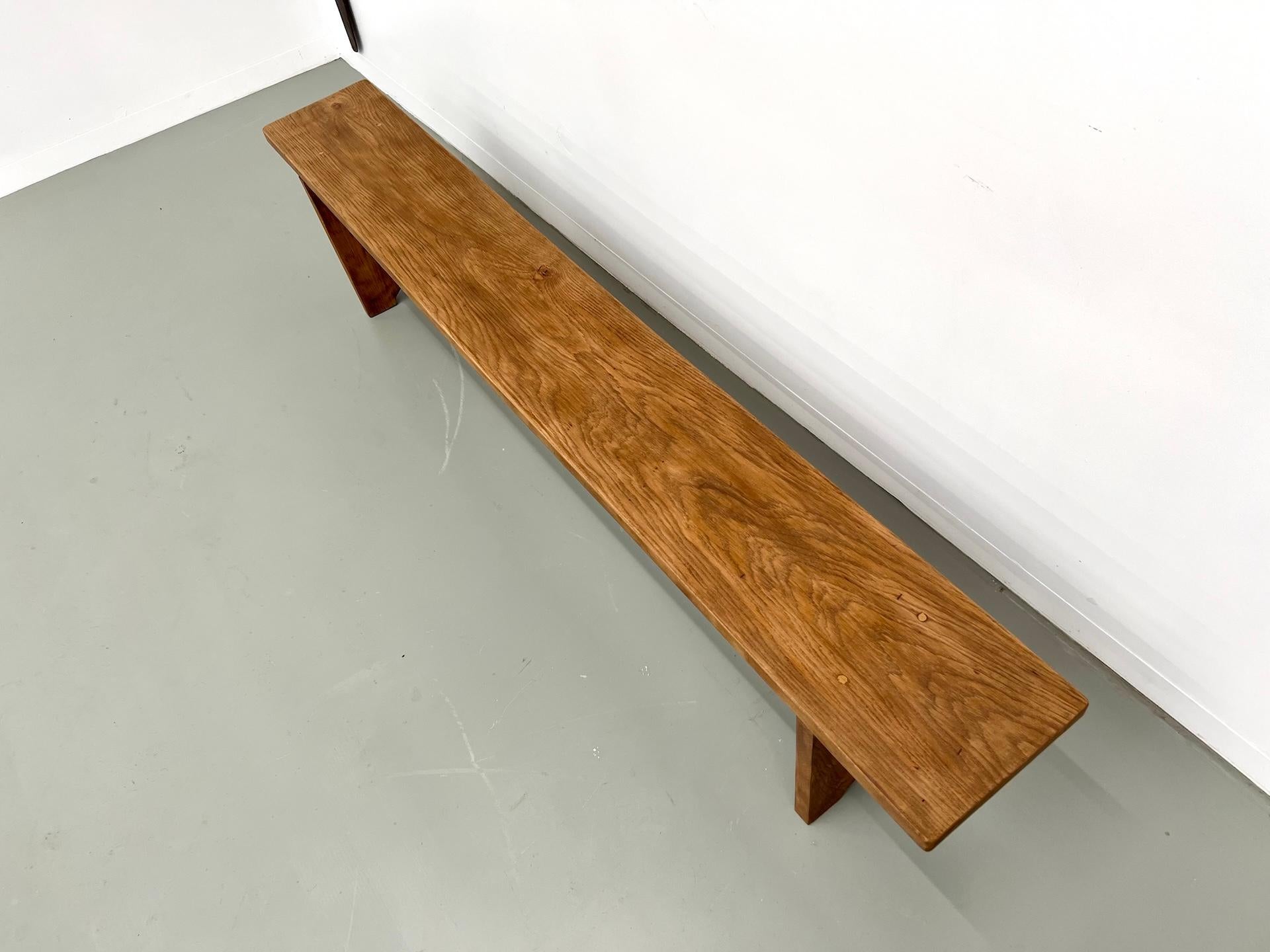 Banc en chêne massif, France, années 1950 en vente 6