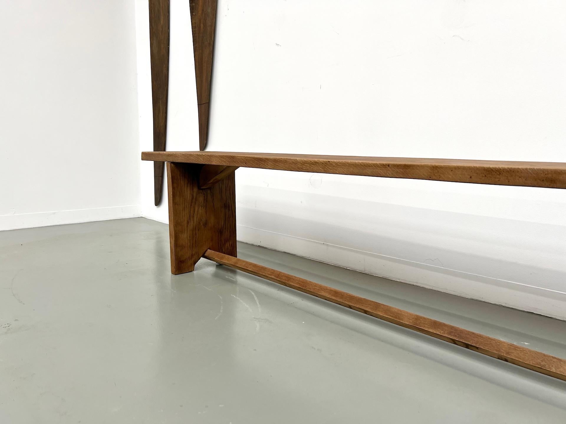 Banc en chêne massif, France, années 1950 en vente 7