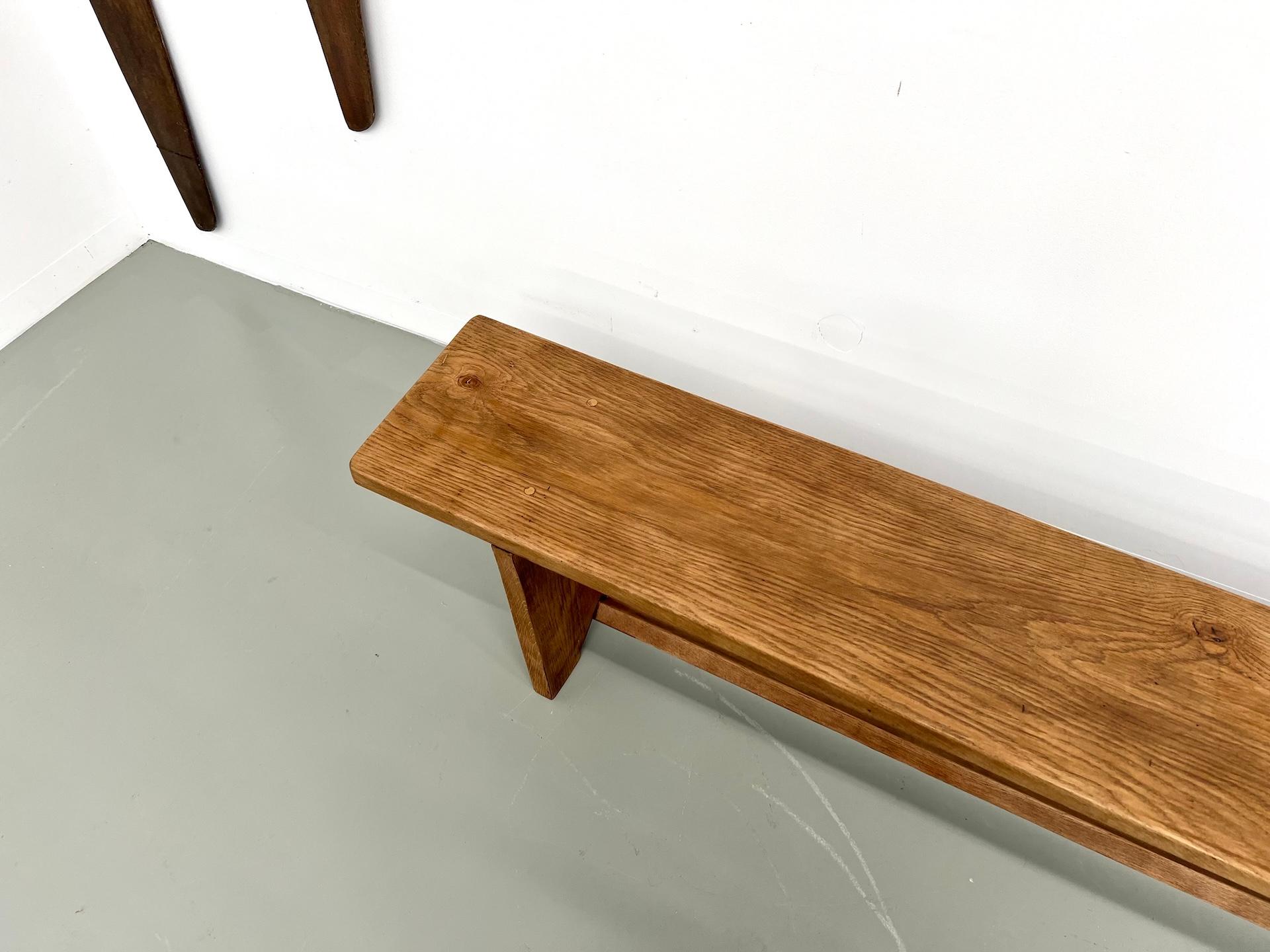 Banc en chêne massif, France, années 1950 en vente 1