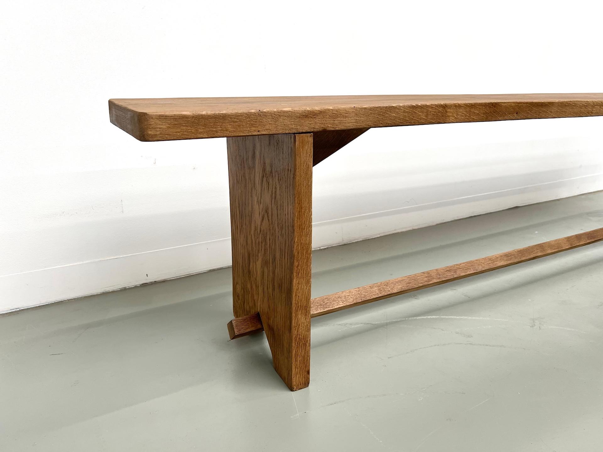 Banc en chêne massif, France, années 1950 en vente 2