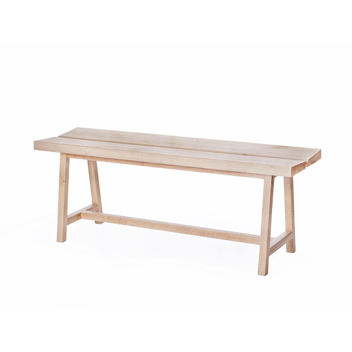 Hand-Crafted Solid Oak Bench – PI - 140 cm For Sale