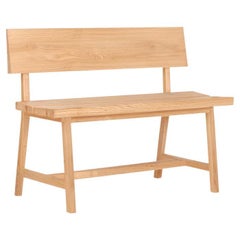 Solid Oak Bench with Backrest – PI -140 cm