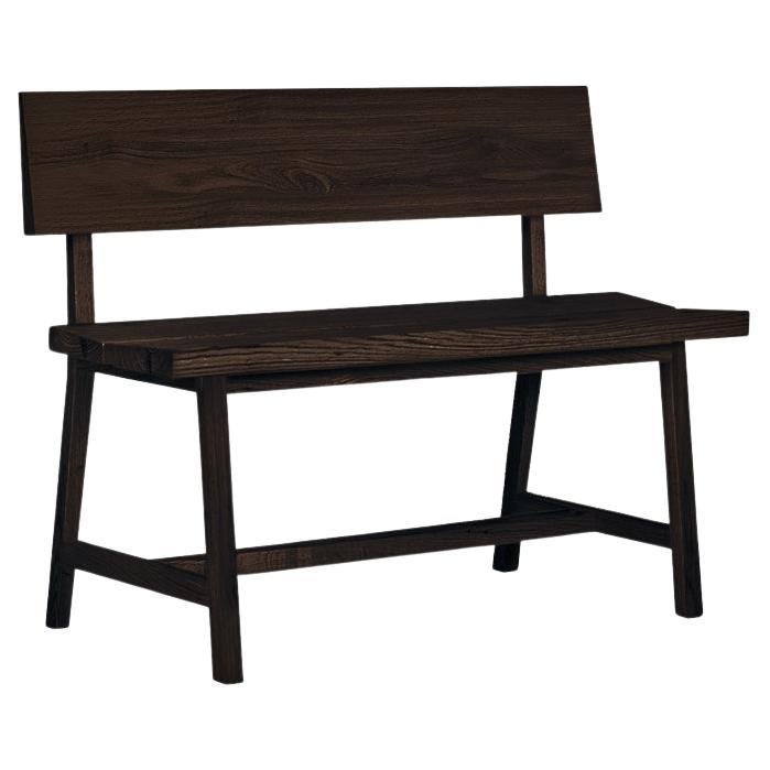 Solid Oak Bench with Backrest - PI - 140 cm