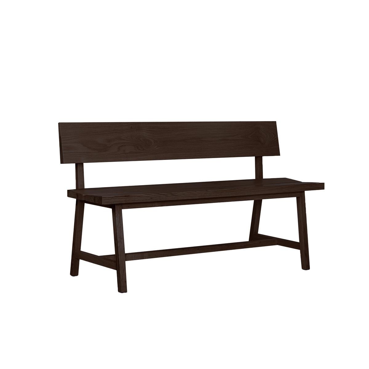 Moderne Banc en chêne massif avec dossier - PI - 160 cm en vente