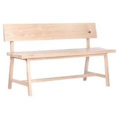 Solid Oak Bench with Backrest– PI - 160 cm