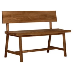 Banc en chêne massif avec dossier - PI - 160 cm