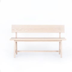 Solid Oak Bench with Backrest – PI - 140 cm