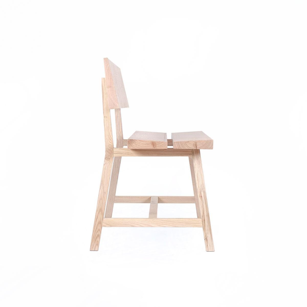 Scandinavian Modern Solid Oak Bench with Backrest – PI - 140 cm For Sale