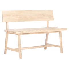 Solid Oak Bench with Backrest – PI - 140 cm