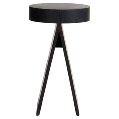 Solid Oak Black Bleaut stool by Tim Vranken