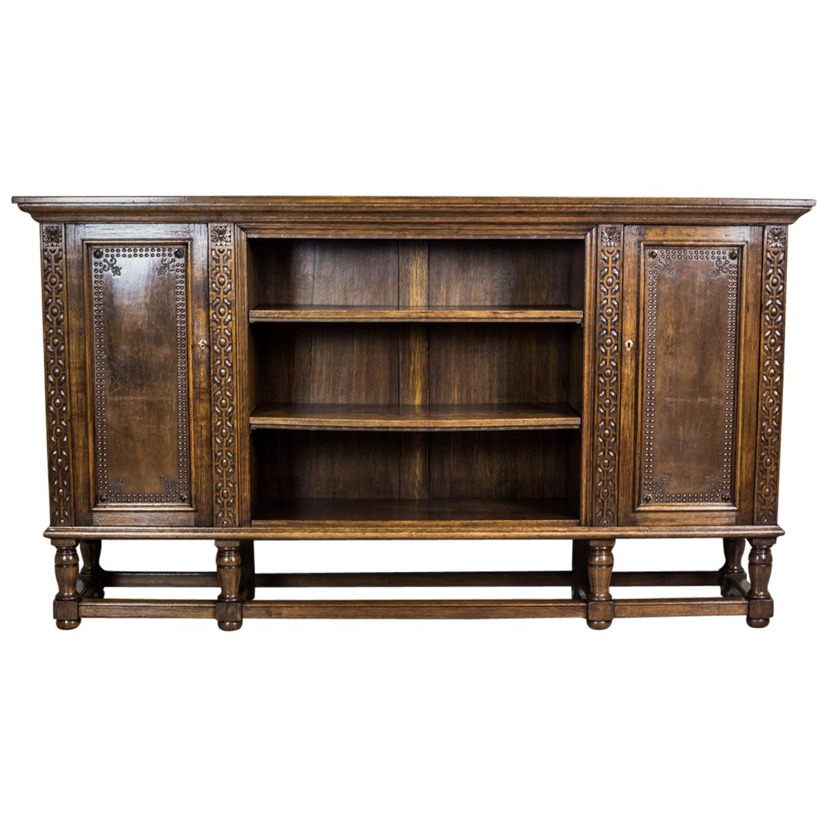 Solid, Oak Bookcase from the 1940s
