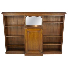 Solid Oak Bookcase, Open Bookcase, Victorian Tiger Oak, Scotland, 1890, B1192