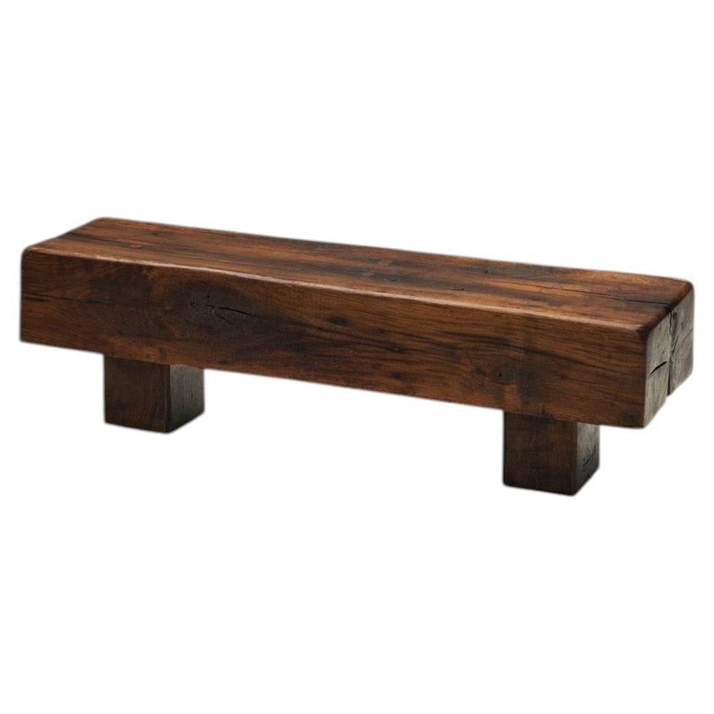 Couchtisch im brutalistischen Stil aus massiver Eiche, Niederlande, 1960er Jahre im Angebot