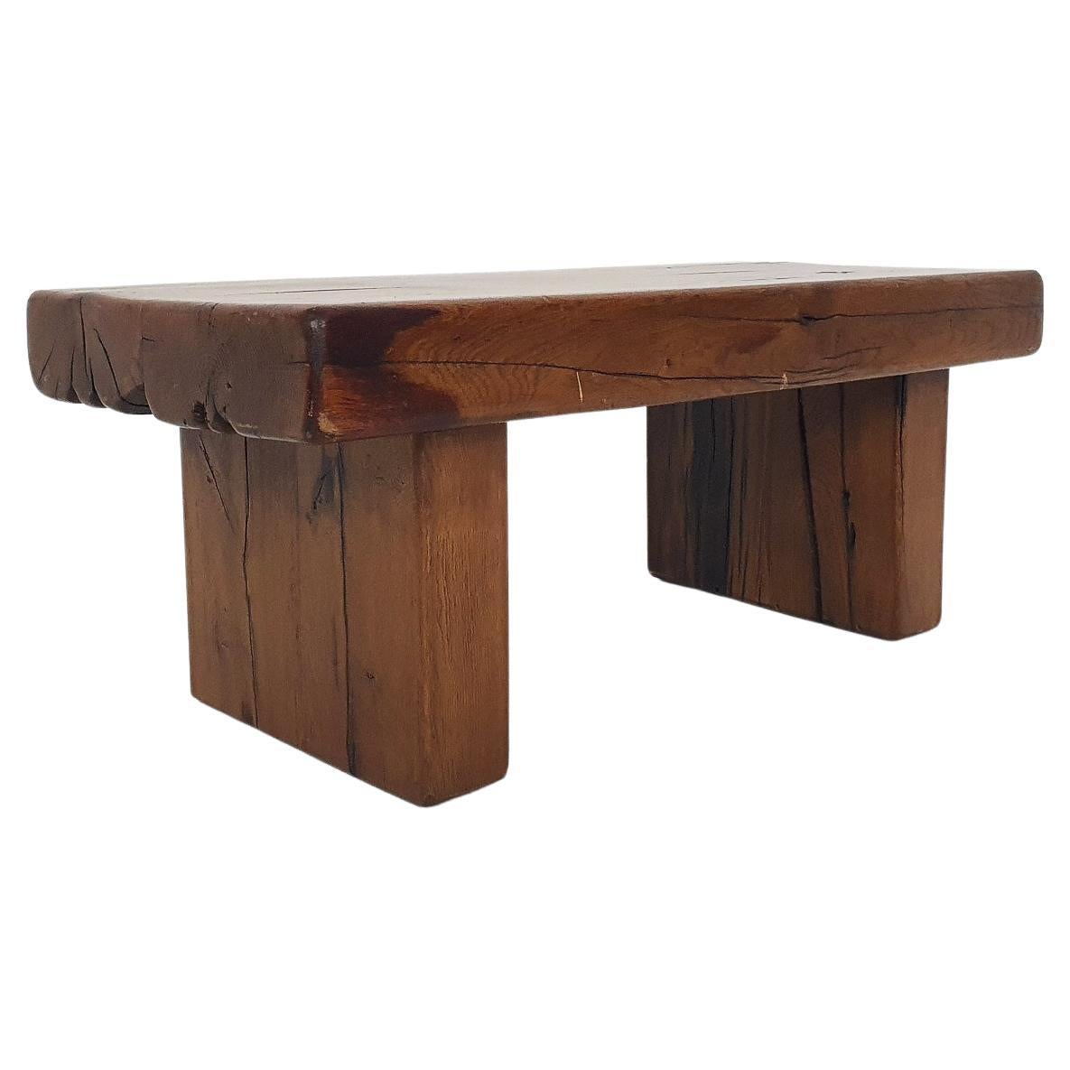 Heavy solid oak side table or bench in the style of Charlotte Perriand.
Wabisabi style.