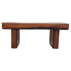 Solid Oak Brutalist Side Table or Bench, France 1970's