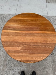 Solid Oak Butcher Block Midcentury Modern Dining Table