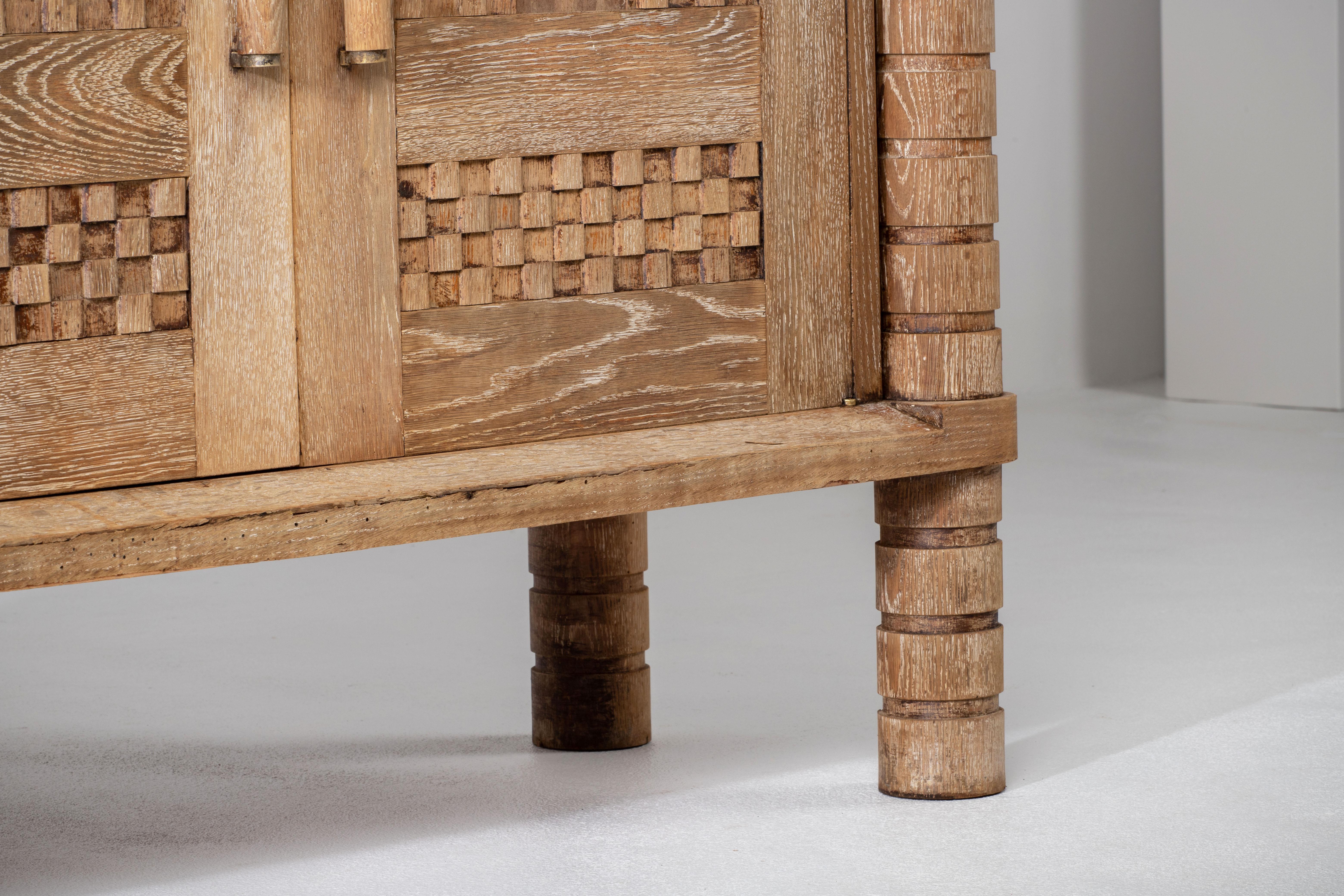 Solid Oak Cabinet, France, 1940s 5