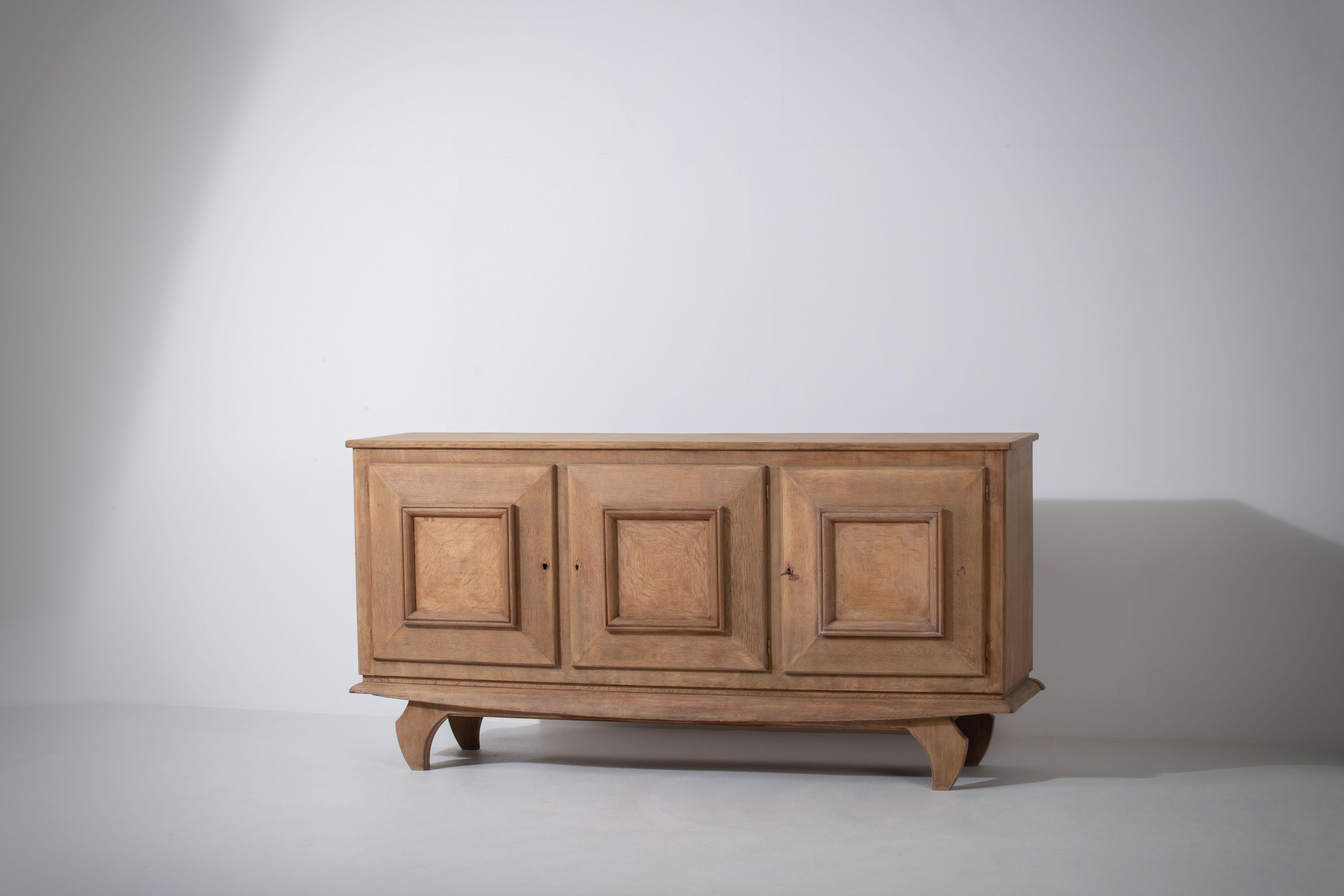 Solid Oak Cabinet, France, 1940s 5