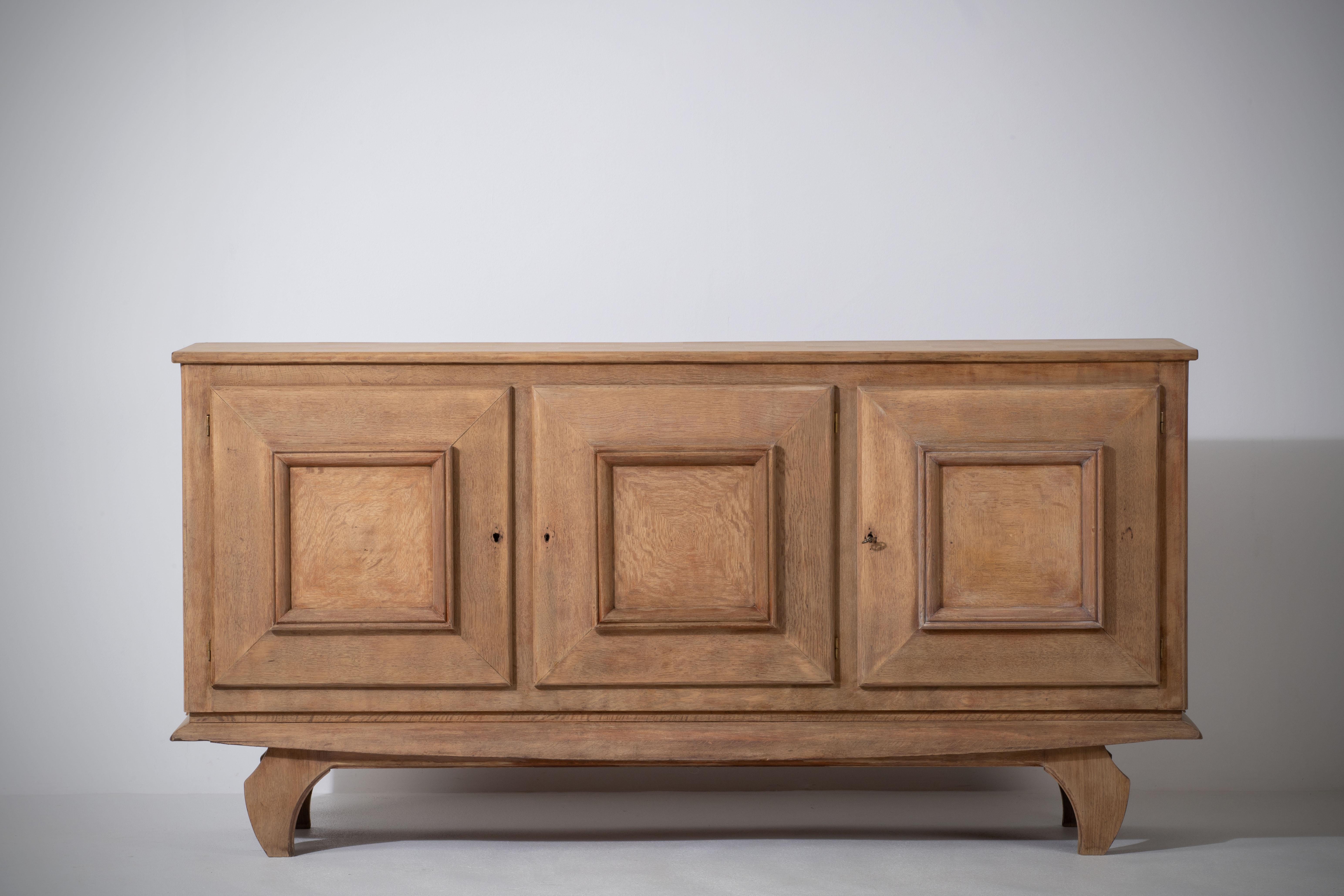Solid Oak Cabinet, France, 1940s 8