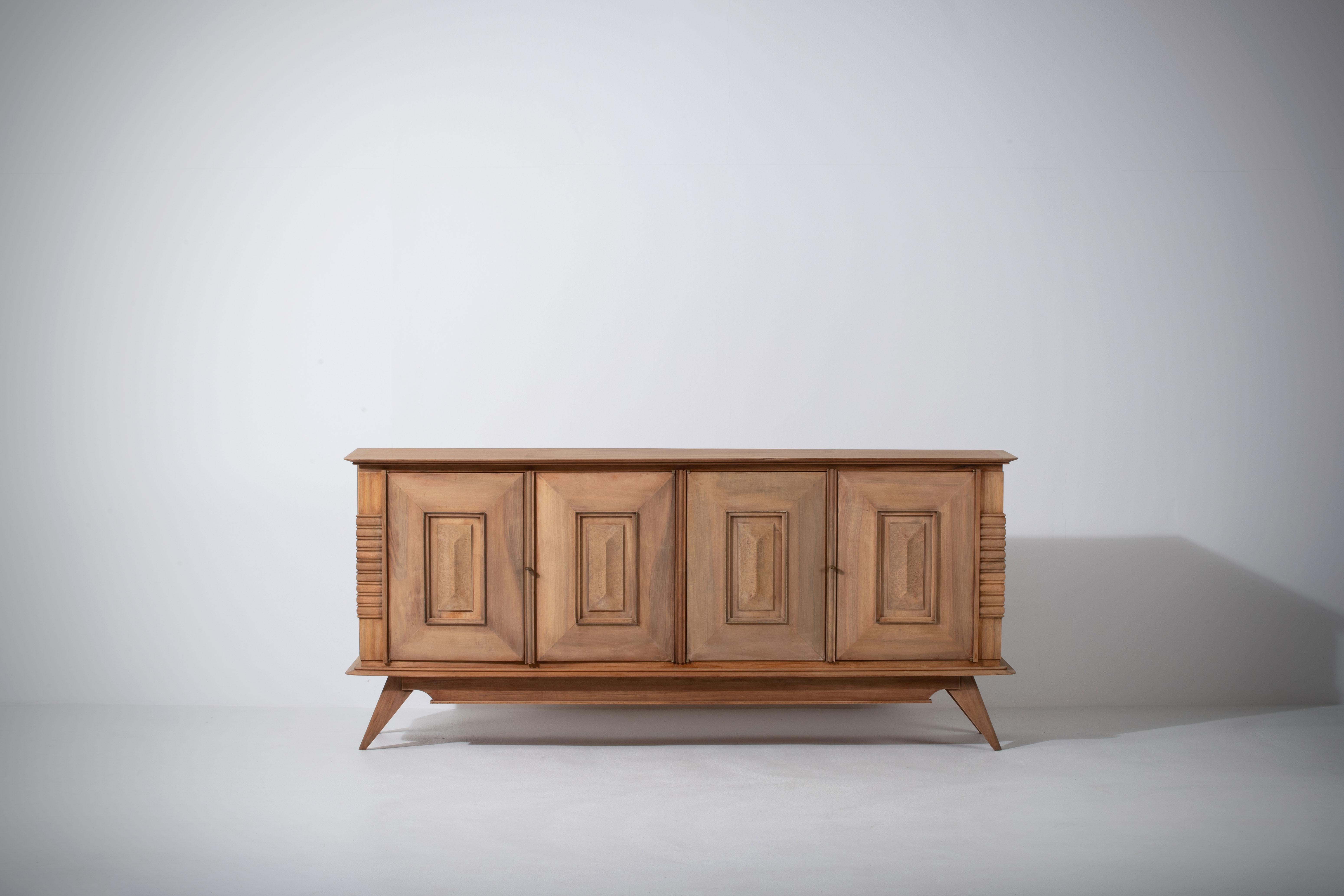Mid-Century Modern Elegant 1940s French Oak Sideboard
