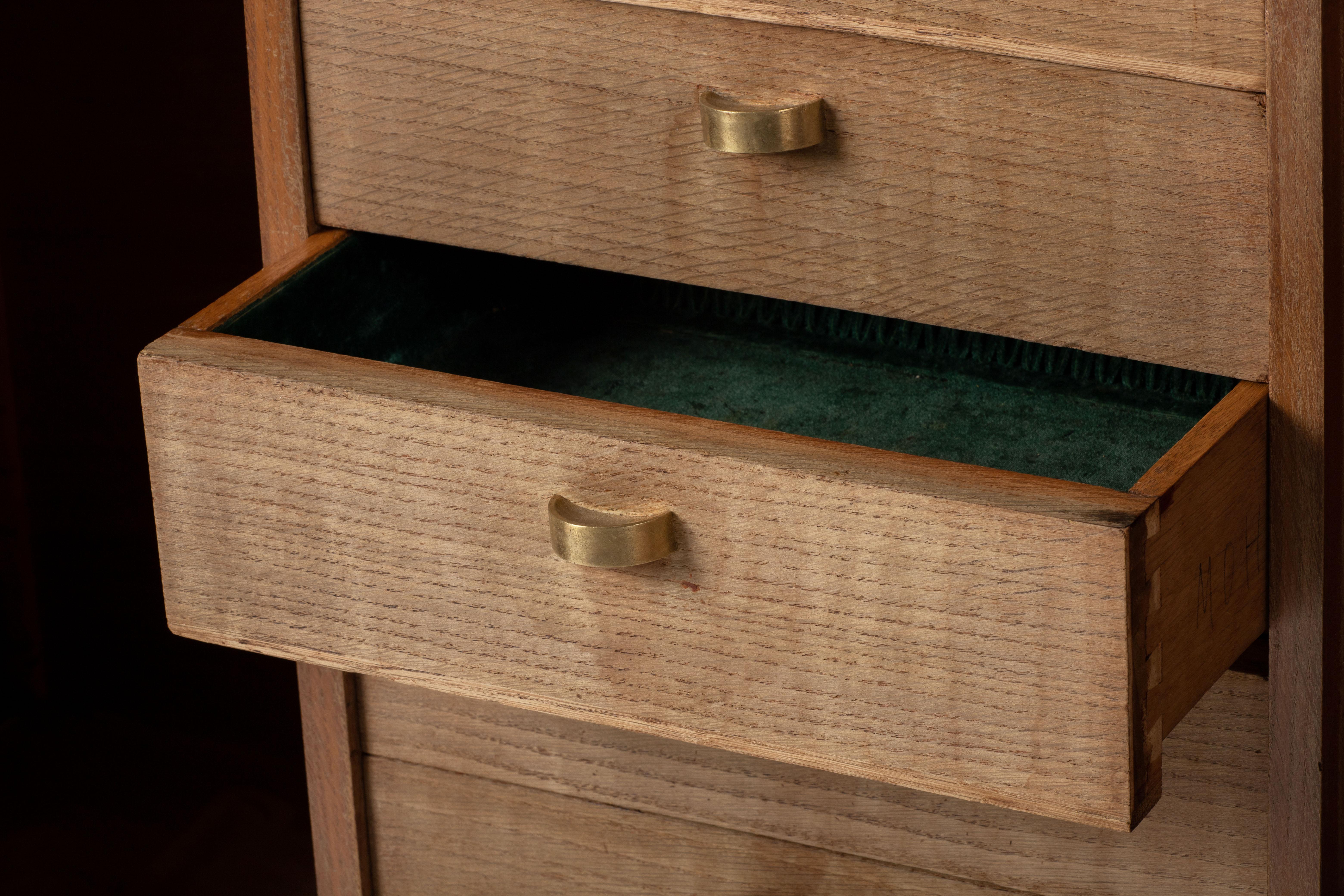 Mid-20th Century Solid Oak Cabinet, France, 1940s