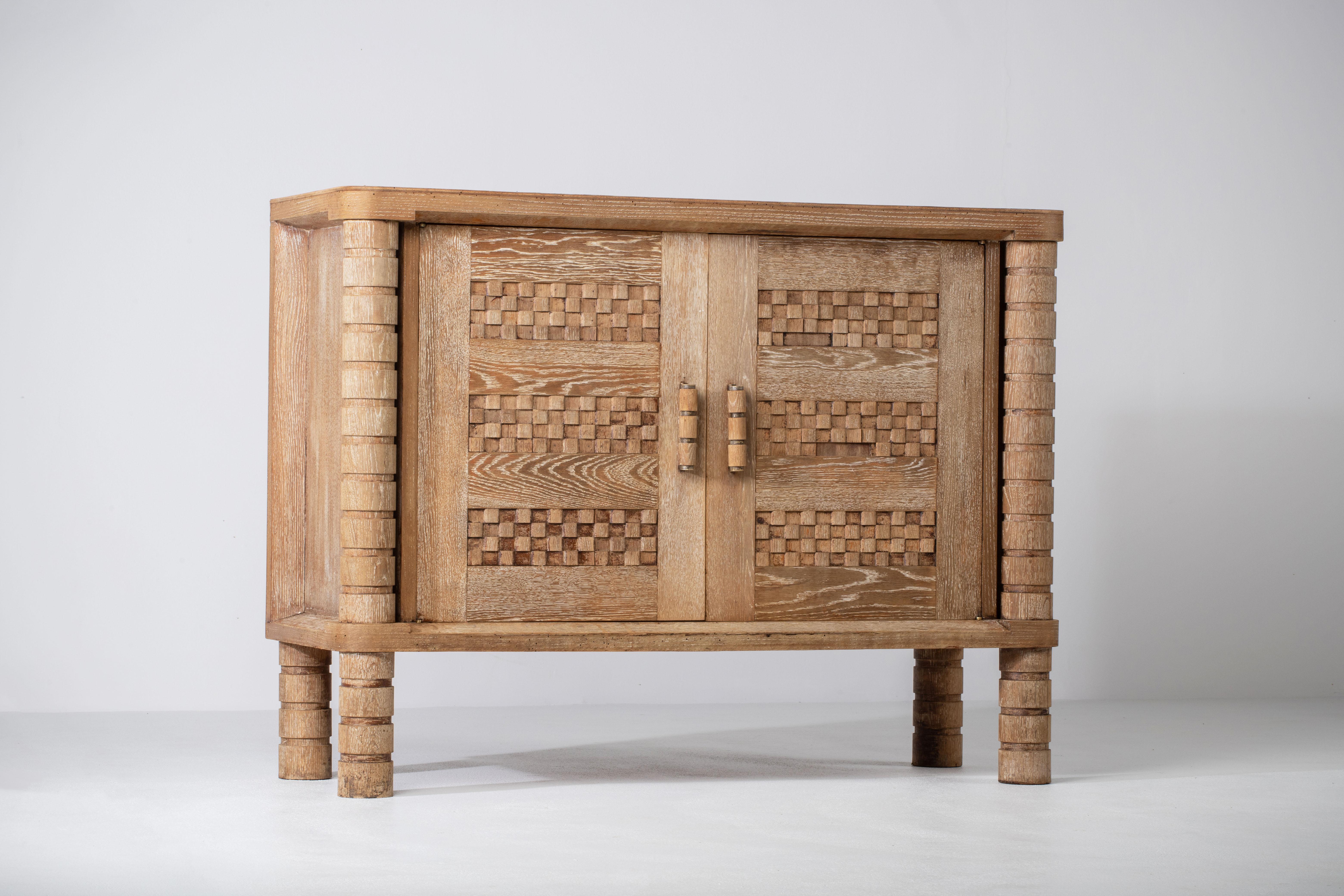 Solid Oak Cabinet, France, 1940s 1