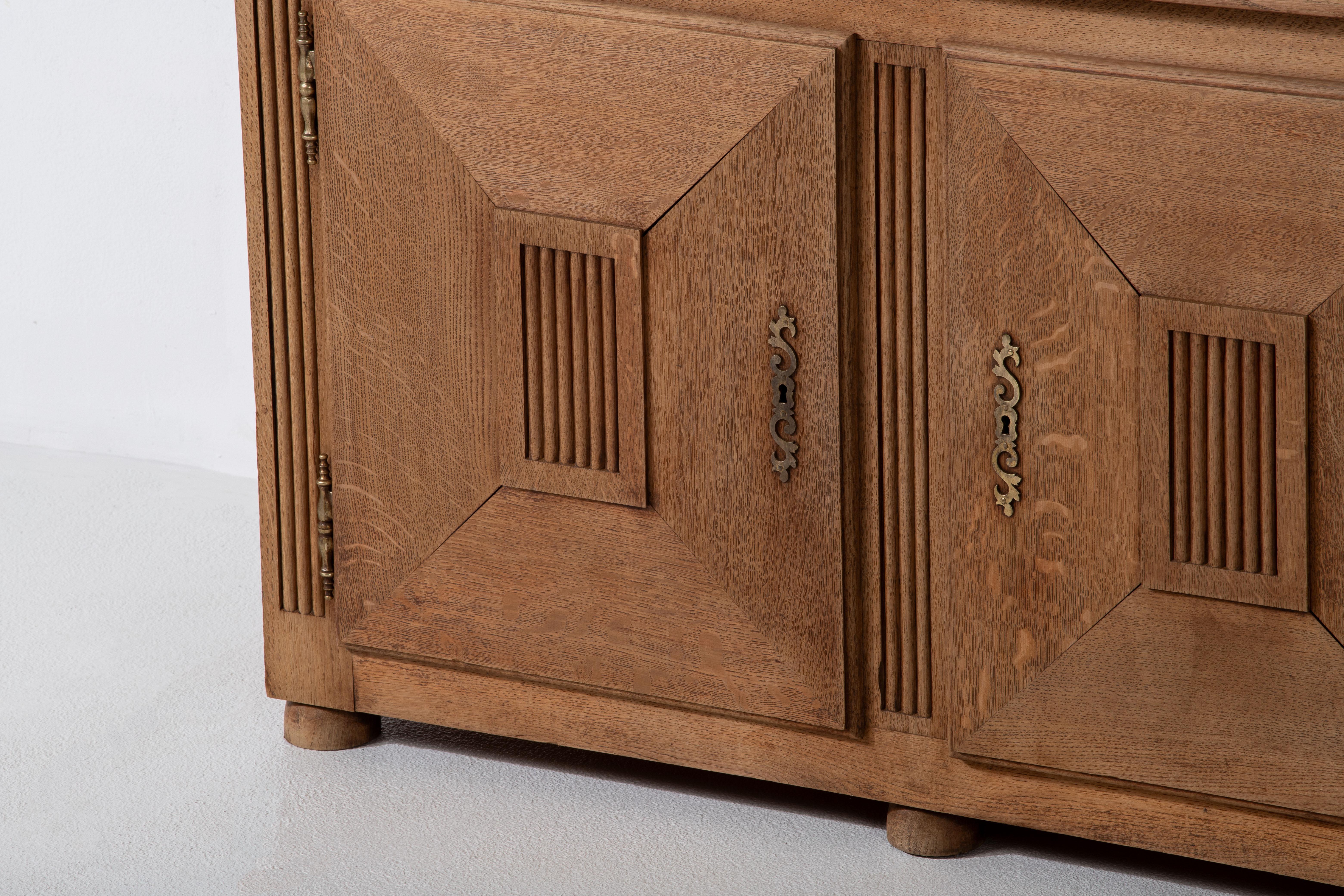 Mid-20th Century Solid Oak Cabinet, France, 1940s For Sale